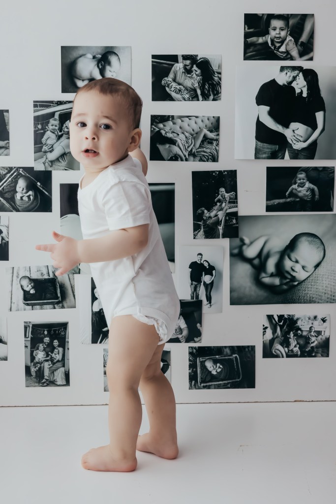 photo collage first birthday set up rochester michigan family photographer