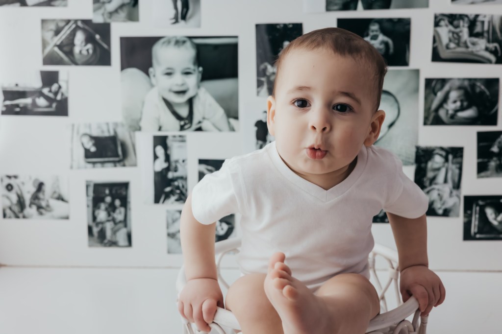 first birthday photo idea. photo collage of baby's first year. metro detroit family photographer