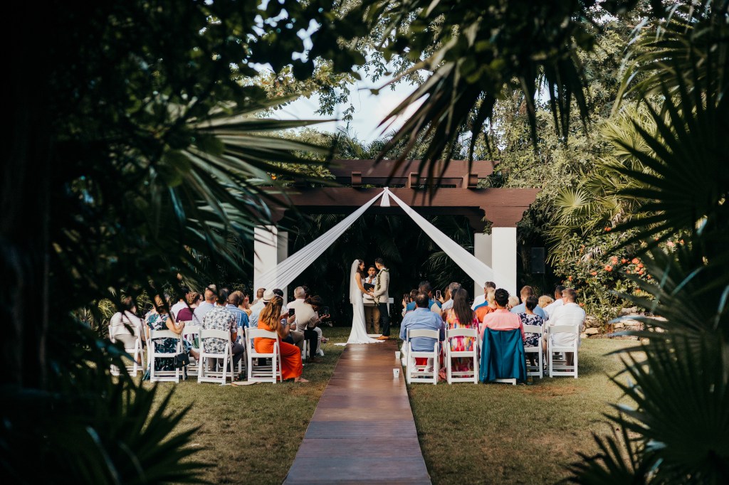 ceremony view of destination wedding in Mexico