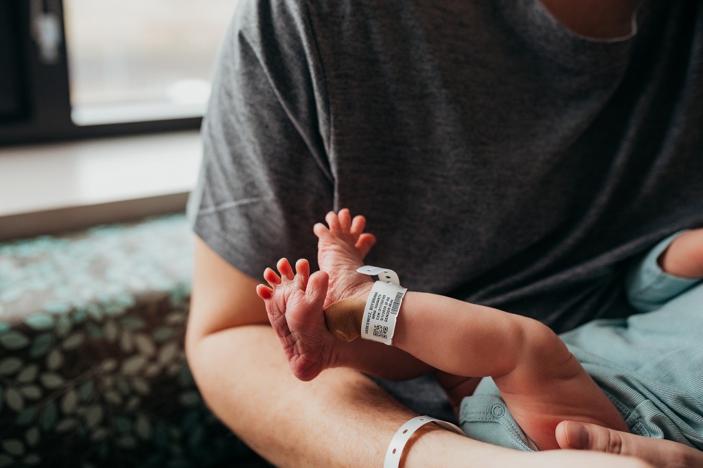 Detail photo of hospital newborn session